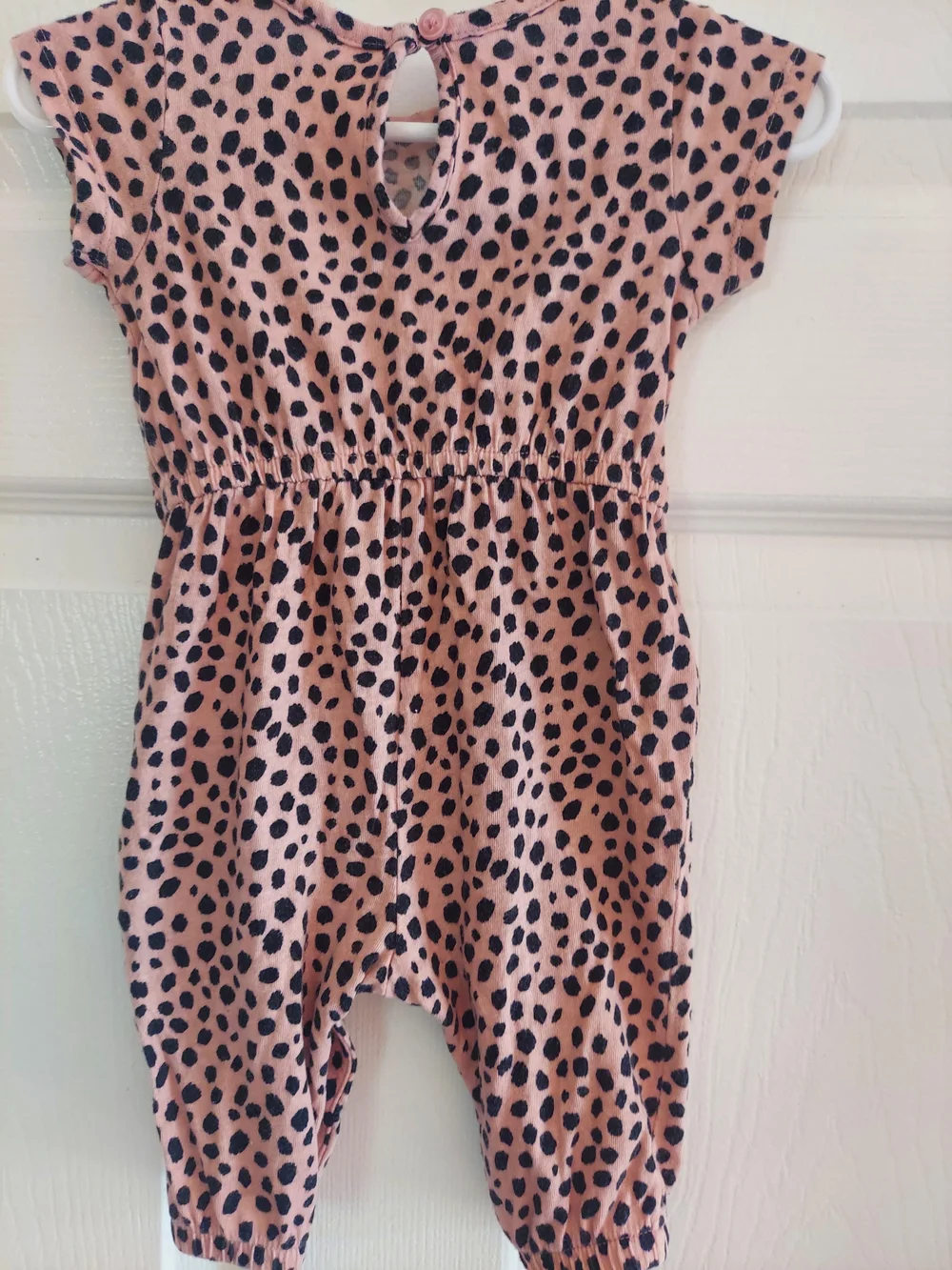 Old Navy Pink and Black Leopard-Print Girls Romper